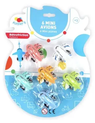 Immagine prodotto di Flypop's Set di 6 mini aeroplani a retrocarica