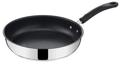 Anti-aanbakpan 26 cm, Edelstahl 18/10, grau, für Induktion