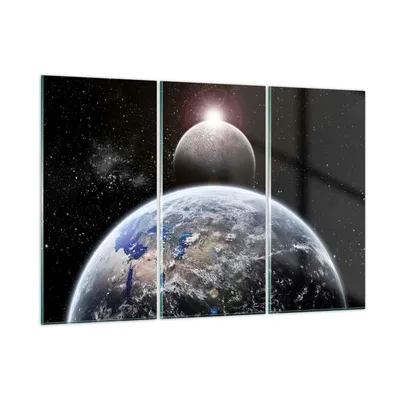 Produktbild von Bilder auf glas - Apokalypse Meteorit Sterne Planet - 165x110cm - Glasbilder - Wandbilder - Kunstdruck - Wanddekoration aus Glas - Glas Bilder - Wandbild auf Glas - GCE165x110-0352