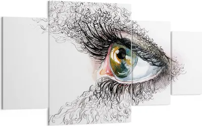 Produktbild von Bild auf Leinwand - Leinwandbild - Auge Menschliches Illustration Erwachsenen- - 160x90cm - Wand Bild - Wanddeko - Leinwanddruck - Bilder - Kunstdruck - Leinwand bilder - Wandkunst - DL160x90-3002