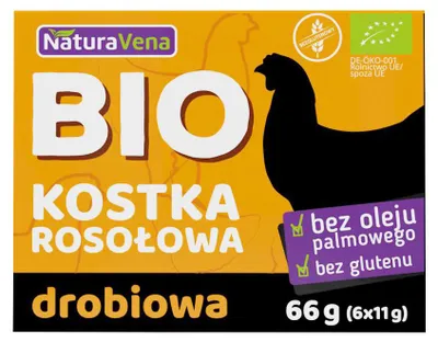 BULION - KOSTKI DROBIOWE BEZGLUTENOWE BIO (6 x 11 g) 66 g - NATURAVENA
