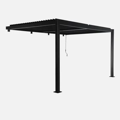 Produktbild von sweeek - Bioklimatische Wand Pergola mit Lamellendach Palace 3x4m - Schwarz