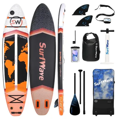 Obrázek produktu pro Inflatabilní SUP deska, protiskluzový povrch, ultralehký design, oranžová