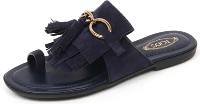 Produktbild von C9102 Zehensteg für TOD'S blau Fransen Sandale Schuh blau Schuh Frau