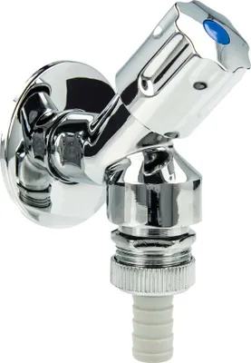 Produktbild von tecuro DESIGN Geräteventil 1/2 Zoll für Wasch,- Spülmaschine, mit Rohrbelüfter, Messing hochglanzverchromt