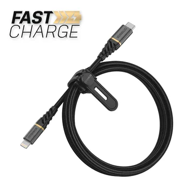 Obrázek produktu pro Otterbox Nylonový kabel USB-C na Apple Lightning MFI 1 metr - černý