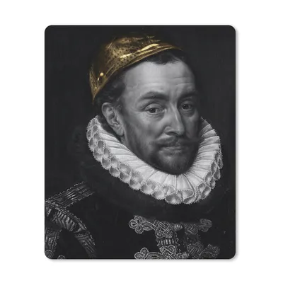 Produktbild von MuchoWow® Mauspad Mousepad Wilhelm von Oranien - Adriaen Thomasz - Schwarz - Weiß 30x40 cm - Mousepads - Maus Mat - Pad - Mausunterlage - Mausmatten