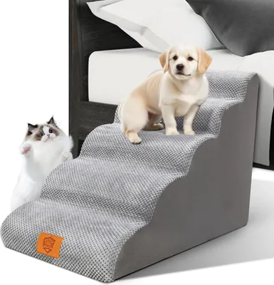 Produktbild von Hondentreppe für Kleine Hunde - Antislip 5 Stufen, Waschbare Haustiertreppe für Komfort und Sicherheit
