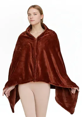 Imagen del producto de Poncho de forro polar con cremallera, cálido y cómodo