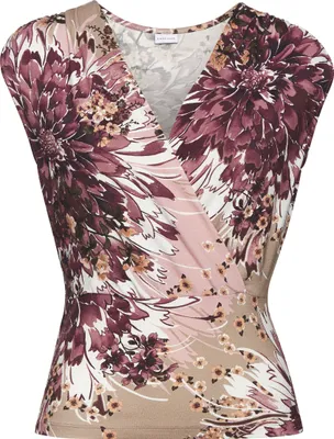 Produktbild von LASCANA Shirttop taupe-beere bedruckt Größe 36/38