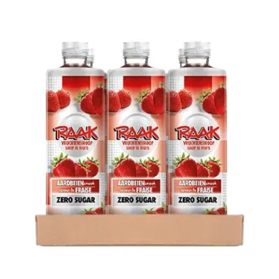 Produktbild von Raak Fruchtsirup Erdbeere ohne Zucker - 6x 750ml