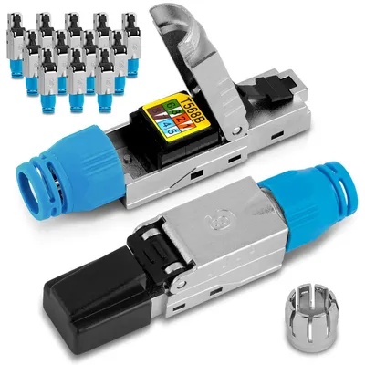 Produktbild von 14x Cat 8 Netzwerkstecker CAT8.1 RJ45 LAN Netzwerk Stecker geschirmt Werkzeuglos