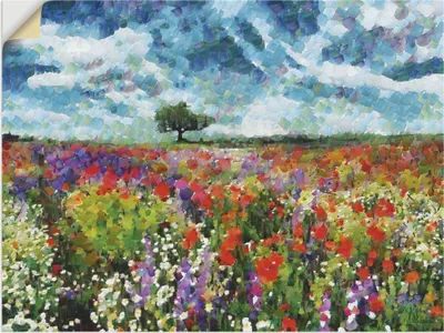 Produktbild von ARTland Wandbild, selbstklebend Bunte Wiese Größe: 60x45 cm