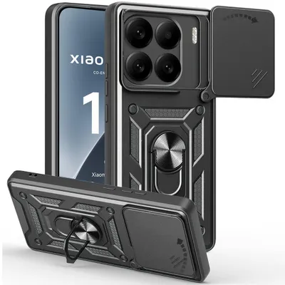 Image de Coque pour Xiaomi 15 - Protection Renforcée Antichoc avec Cache Caméra Anti-Rayures Rigide - Noir