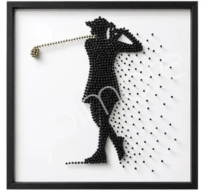 Image de Décoration murale PINORA, 80x80x6 cm, noire