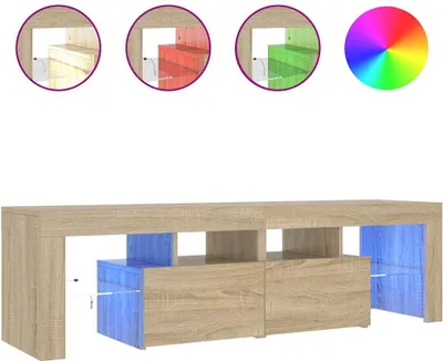Produktbild von vidaXL TV-Schrank mit LED-Beleuchtung Sonoma-Eiche 140x36,5x40 cm