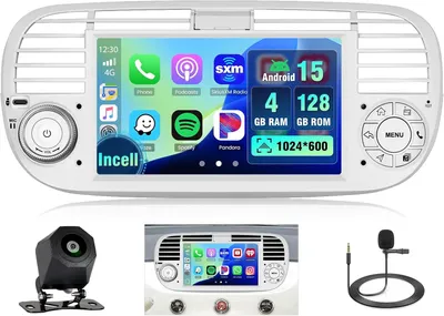 Obrázok produktu pre Android autorádio s 7-palcovým displejom, určené pre vozidlá FIAT 500 (ročníky 2007-2015), s navigáciou, Bluetooth handsfree systémom, dotykovým displejom, Wi-Fi a RDS