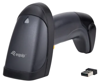 Produktbild von Equip Drahtloser 1D Laser-Barcodescanner, mit Ständer
