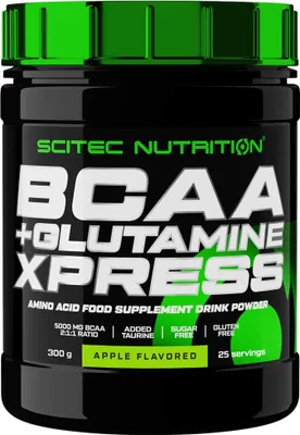 Obrázek produktu pro Scitec Nutrition BCAA + Glutamine Xpress 300 g zelené jablko / BCAA aminokyseliny / Silná regenerační směs obsahující BCAA a L-glutamin obohacena o taurin