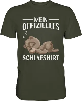 Produktbild von Offizielles Schlafshirt Nachthemd Schlafanzug Pyjama Bär T-Shirt – Urban Khaki / XL