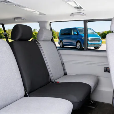 Obrázok produktu pre WALSER Transporter poťahy sedadiel do auta pre VW T5, jedno sedadlo vzadu, poťahy sedadiel do auta z látky chrániče sedadiel do auta, sada poťahov sedadiel do auta pre dodávku