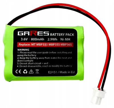 Obrázek produktu pro Gares Náhradní baterie pro MBP33S MBP35S | 3,6V 800mAh  | Vysoce výkonná baterie pro robotický vysavač | Kompatibilní s MBP33S MBP35S | Prémiová kvalita