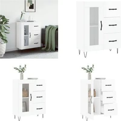 Produktbild von vidaXL Sideboard Hochglanz Weiß 69,5x34x90 cm Holzwerkstoff - Sideboard - Sideboards - Schrank - Schränkchen