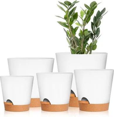 Image de Pot de fleurs en plastique Ø 40 cm - Hauteur 42 cm - Anthracite - Grand pot de fleurs