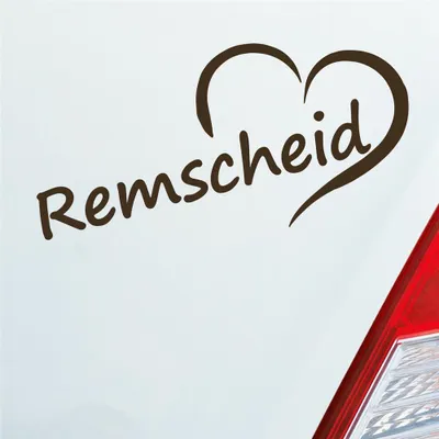 Produktbild von Auto Aufkleber Remscheid Herz Stadt City Love Liebe 16,5x8 cm Braun Sticker Heckscheibenaufkleber