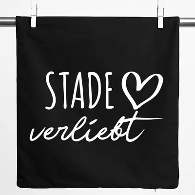 Produktbild von Huuraa Kissenbezug Stade verliebt 40x40cm Black Baumwolle Dekokissenbezug Geschenkidee