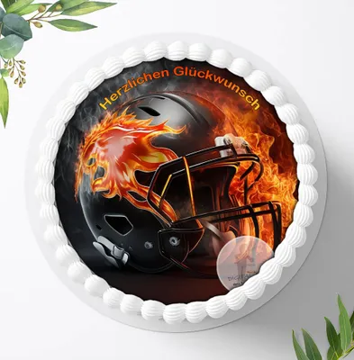 Produktbild von Für die Geburtstags Torte ein Tortenaufleger, Zuckerbild mit dem Motiv: Football, Essbares Foto für Torten, Fondant, Ø 20cm, 1937z