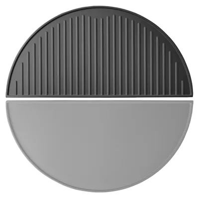Produktbild von Gusseiserne Grillplatte Grillpfanne Grillrost - 55 x 26,5 cm - Grillstreifen - Pulverbeschichtet - Schwarz