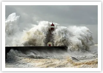 Produktbild von Poster - Poster ohne Rahmen - Leuchtturm Ozean Sturm - 100x70 cm - Wand Bild - Wanddeko - Wandbilder - Kunstposter - Wandposter - Bilder - Kunstdruck - Wanddekoration - Wandbild - P2XAA100x70-2442