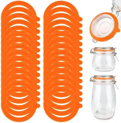Image de Ensemble de 30 joints en silicone réutilisables Unyqoos® pour bocaux hermétiques – inodores, souples et faciles à nettoyer