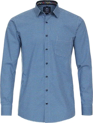 Produktbild von REDMOND Übergrößen Langarmhemd Blau gemustert 6XL Comfort Fit