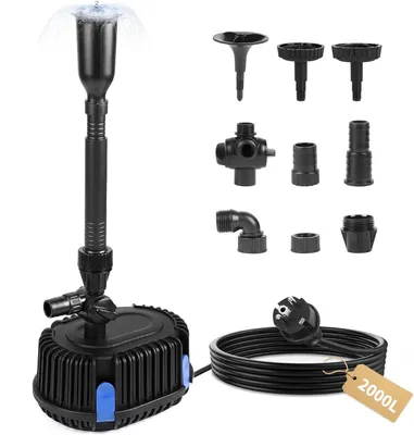 Produktbild von Gartenpumpe Springbrunnenpumpe 2000 L/H 2 m Außenteichpumpe Wasserspielpumpe 35 W Springbrunnenpumpe mit Filterschwamm, Bachablaufpumpe, Teich