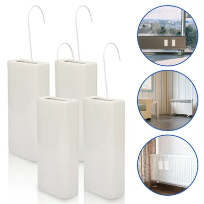 Immagine prodotto di Umidificatore Jayseuw per radiatori in Vetroceramica - Set di 4 con ganci flessibili per appenderlo - Efficienza energetica e umidità ottimale - Evaporazione rapida - Ideale per ambienti secchi