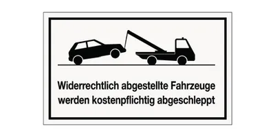 Produktbild von Hinweiszeichen Widerrechtliches Parken L250xB150mm weiß schwarz Ku.
