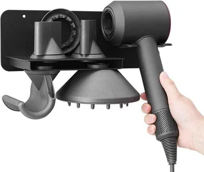 Productafbeelding van Haardrogerhouder van metaal, geschikt voor accessoires in badkamer en salon