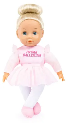 Productafbeelding van Bayer Design 93311AA Pop met haar, met muziek, ballerina, interactief, met zacht lichaam, met ogen die dichtgaan, roze, 33 cm