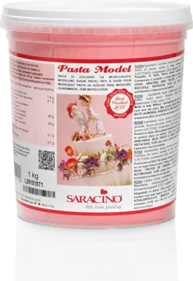 Produktbild von Saracino Pasta Model 1 kg ROSA Baby  Modellliermasse NEU im Flowpack