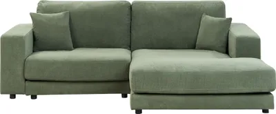 Zdjęcie produktu dla BELIANI Narożnik lewostronny 3-osobowy zielony tapicerowany sofa narożna dodatkowe poduszki minimalistyczny styl
