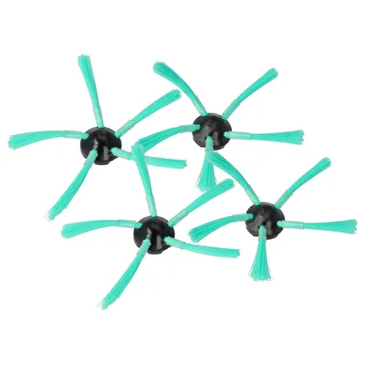 Produktbild von vhbw 4x Seitenbürste kompatibel mit Vorwerk Kobold VR300, VR-300, VR-200, VR200, VR7 Saugroboter - Reinigungsbürsten Set, schwarz / grün, 5-armig