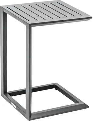 Produktbild von Quadratischer Gartenbeistelltisch Évasion in Graphitgrau - 38 × 38 cm - Hespéride