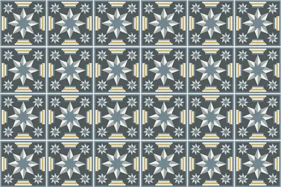 Produktbild von Fliesenaufkleber 15x15 cm – 24 Stück – Selbstklebend – Wasserfest – Pflegeleicht – Hitzebeständig – Für Küche & Bad – Geometrische Sterne und Linien