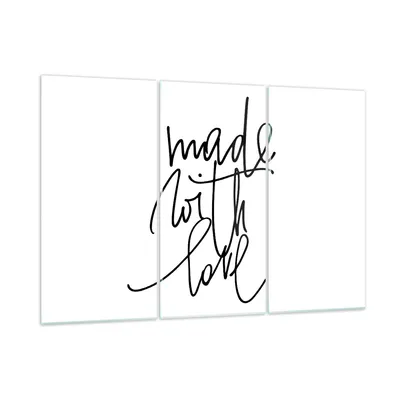 Produktbild von Bilder auf glas - 3 Teile - Erstellt mit Liebe - 105x70cm - Glasbilder - Wandbilder - Bilder - zum Aufhängen bereit - Wanddekoration aus Glas - Glas Bilder - Wandbild auf Glas - GCE105x70-4499