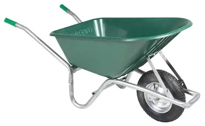 Produktbild von Gartenschubkarre - Schubkarre 90 l - Tragkraft 150 kg - Verzinkter Stahl und Kunststoff - Armeegrün
