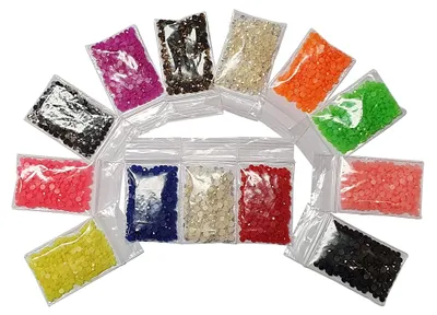 Hotfix Harssteine 5 mm, 10 Farben, 2000 Stück, fluoreszierend