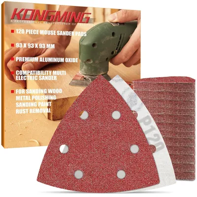 Produktbild von Schleifpapier Dreieck 120 Stück Körnung 180 Klett 6 Loch für Deltaschleifer