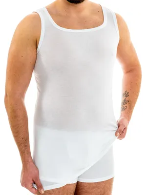 Produktbild von HERMKO 63027 Herren Tank Top Funktionsunterwäsche extralang, Größe:D 4 = EU S, Farbe:weiß